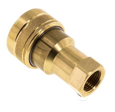 Brass DN 12.5 Hydraulic Coupling Socket G 1/2 inch Female Threads ISO 7241-1 B D 23.5mm
