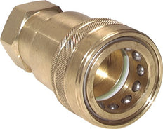 Brass DN 5 Hydraulic Coupling Socket 1/8 inch Female NPT Threads ISO 7241-1 B D 10.9mm