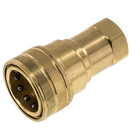 Brass DN 40 Hydraulic Coupling Socket G 1 1/4 inch Female Threads ISO 7241-1 B D 44.5mm