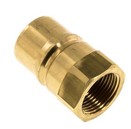 Brass DN 25 Hydraulic Coupling Plug G 1 inch Female Threads ISO 7241-1 B D 37.8mm