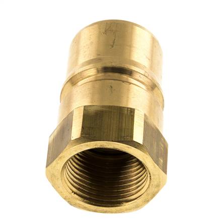 Brass DN 25 Hydraulic Coupling Plug G 1 inch Female Threads ISO 7241-1 B D 37.8mm