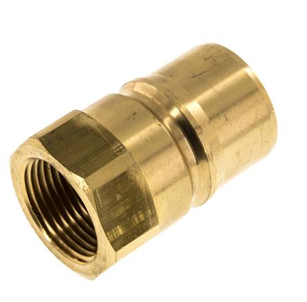 Brass DN 25 Hydraulic Coupling Plug G 1 inch Female Threads ISO 7241-1 B D 37.8mm