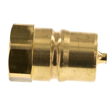 Brass DN 25 Hydraulic Coupling Plug G 1 inch Female Threads ISO 7241-1 B D 37.8mm