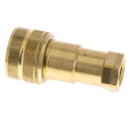 Brass DN 6.3 Hydraulic Coupling Socket 1/4 inch Female NPT Threads ISO 7241-1 B D 14.2mm