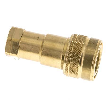 Brass DN 6.3 Hydraulic Coupling Socket 1/4 inch Female NPT Threads ISO 7241-1 B D 14.2mm