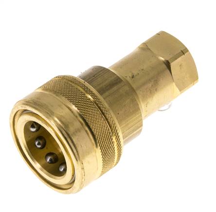 Brass DN 12.5 Hydraulic Coupling Socket 1/2 inch Female NPT Threads ISO 7241-1 B D 23.5mm