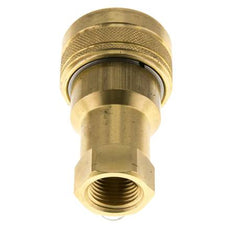 Brass DN 12.5 Hydraulic Coupling Socket 1/2 inch Female NPT Threads ISO 7241-1 B D 23.5mm
