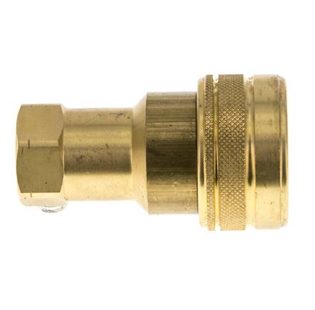 Brass DN 12.5 Hydraulic Coupling Socket 1/2 inch Female NPT Threads ISO 7241-1 B D 23.5mm