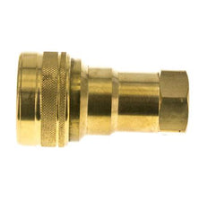 Brass DN 20 Hydraulic Coupling Socket 3/4 inch Female NPT Threads ISO 7241-1 B D 31.4mm