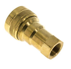 Brass DN 20 Hydraulic Coupling Socket 3/4 inch Female NPT Threads ISO 7241-1 B D 31.4mm