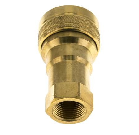 Brass DN 20 Hydraulic Coupling Socket 3/4 inch Female NPT Threads ISO 7241-1 B D 31.4mm
