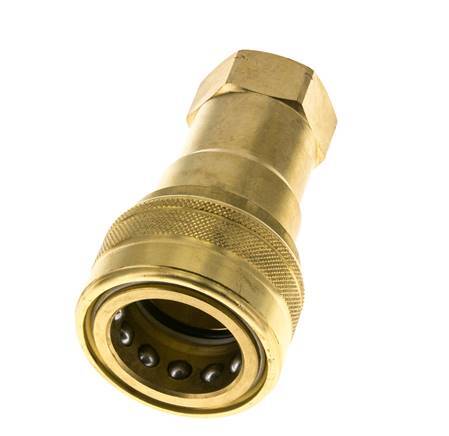 Brass DN 20 Hydraulic Coupling Socket 3/4 inch Female NPT Threads ISO 7241-1 B D 31.4mm