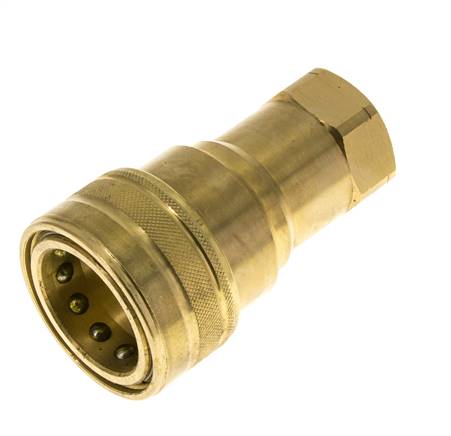 Brass DN 40 Hydraulic Coupling Socket 1 1/4 inch Female NPT Threads ISO 7241-1 B D 44.5mm