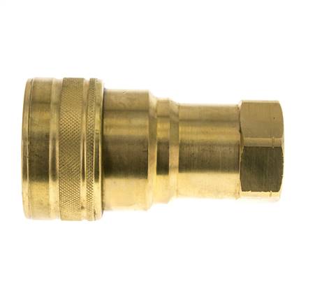 Brass DN 40 Hydraulic Coupling Socket 1 1/2 inch Female NPT Threads ISO 7241-1 B D 44.5mm