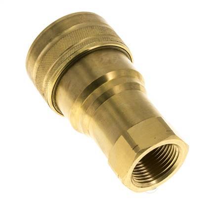 Brass DN 25 Hydraulic Coupling Socket 1 inch Female NPT Threads ISO 7241-1 B D 37.8mm