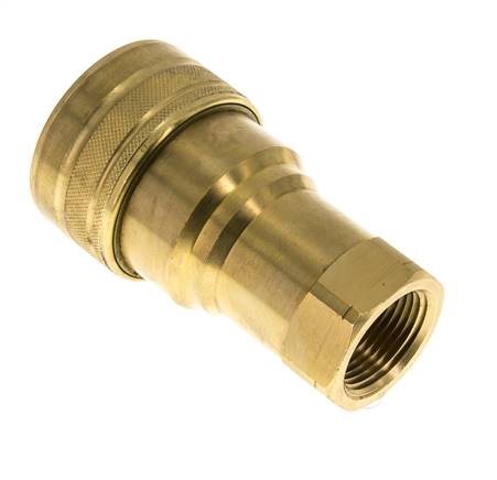 Brass DN 40 Hydraulic Coupling Socket 1 1/4 inch Female NPT Threads ISO 7241-1 B D 44.5mm