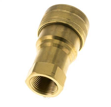 Brass DN 25 Hydraulic Coupling Socket 1 inch Female NPT Threads ISO 7241-1 B D 37.8mm