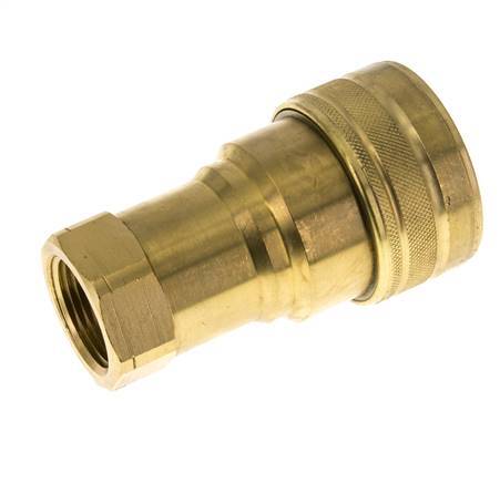 Brass DN 25 Hydraulic Coupling Socket 1 inch Female NPT Threads ISO 7241-1 B D 37.8mm