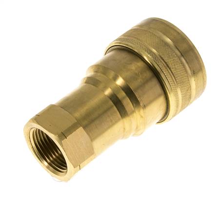 Brass DN 40 Hydraulic Coupling Socket 1 1/4 inch Female NPT Threads ISO 7241-1 B D 44.5mm