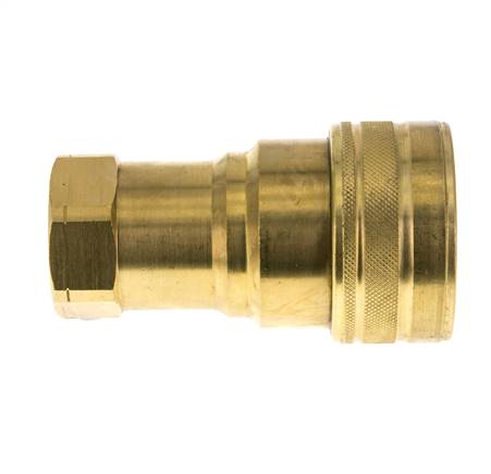 Brass DN 40 Hydraulic Coupling Socket 1 1/4 inch Female NPT Threads ISO 7241-1 B D 44.5mm