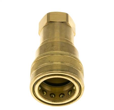 Brass DN 40 Hydraulic Coupling Socket 1 1/2 inch Female NPT Threads ISO 7241-1 B D 44.5mm