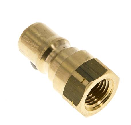 Brass DN 6.3 Hydraulic Coupling Plug 1/4 inch Female NPT Threads ISO 7241-1 B D 14.2mm