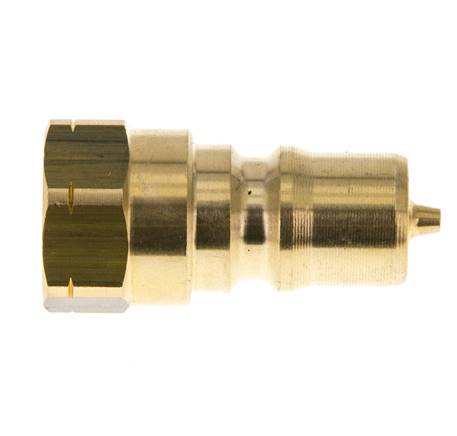 Brass DN 6.3 Hydraulic Coupling Plug 1/4 inch Female NPT Threads ISO 7241-1 B D 14.2mm