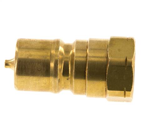 Brass DN 10 Hydraulic Coupling Plug 3/8 inch Female NPT Threads ISO 7241-1 B D 19.1mm