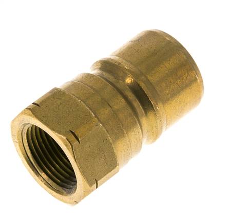 Brass DN 20 Hydraulic Coupling Plug 3/4 inch Female NPT Threads ISO 7241-1 B D 31.4mm