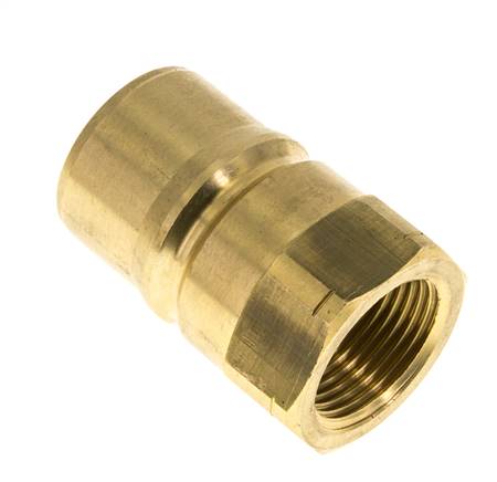 Brass DN 40 Hydraulic Coupling Plug 1 1/4 inch Female NPT Threads ISO 7241-1 B D 44.5mm