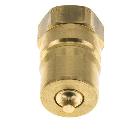 Brass DN 40 Hydraulic Coupling Plug 1 1/4 inch Female NPT Threads ISO 7241-1 B D 44.5mm