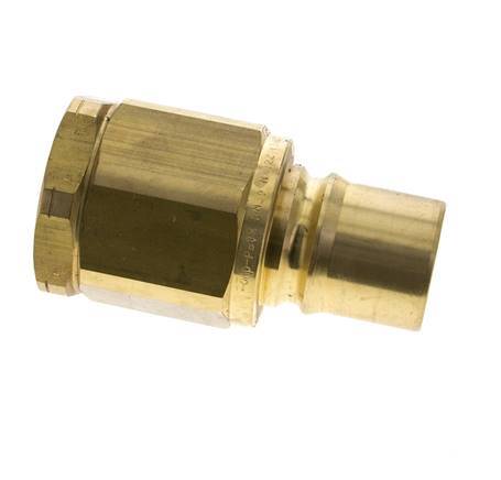 Brass DN 40 Hydraulic Coupling Plug 1 1/2 inch Female NPT Threads ISO 7241-1 B D 44.5mm