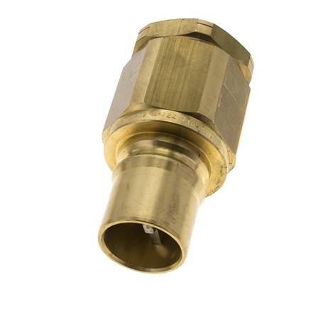 Brass DN 40 Hydraulic Coupling Plug 1 1/2 inch Female NPT Threads ISO 7241-1 B D 44.5mm