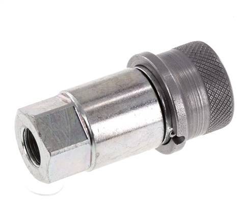 Steel DN 4 Flat Face Hydraulic Socket G 1/8 inch Female Threads D 13.5mm