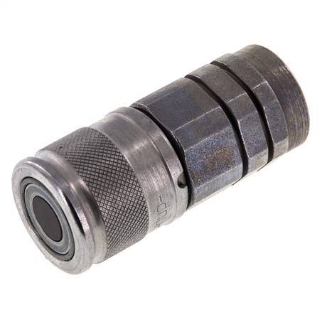 Steel DN 10 Flat Face Hydraulic Socket G 3/8 inch Female Threads ISO 16028 D 19.7mm