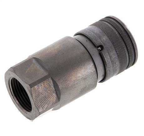 Steel DN 12.5 Flat Face Hydraulic Socket G 3/4 inch Female Threads ISO 16028 D 24.5mm