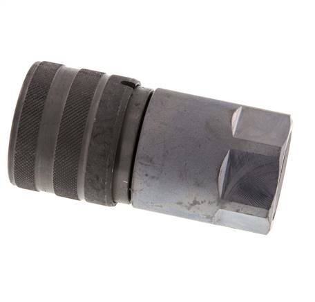 Steel DN 19 Flat Face Hydraulic Socket G 1 inch Female Threads ISO 16028 D 30mm