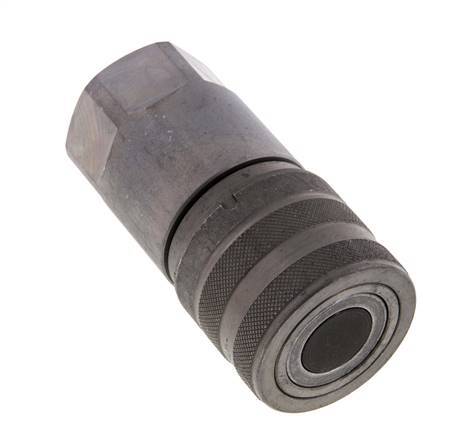 Steel DN 19 Flat Face Hydraulic Socket G 1 inch Female Threads ISO 16028 D 30mm
