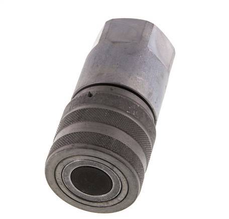 Steel DN 19 Flat Face Hydraulic Socket G 1 inch Female Threads ISO 16028 D 30mm
