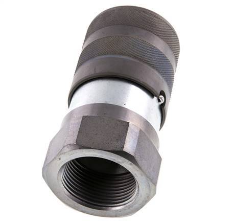 Steel DN 25 Flat Face Hydraulic Socket G 1 1/4 inch Female Threads ISO 16028 D 36mm