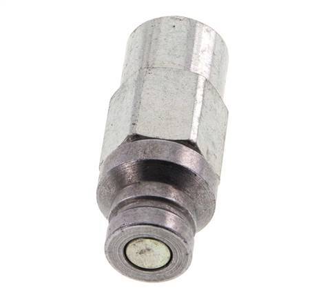 Steel DN 4 Flat Face Hydraulic Plug G 1/8 inch Female Threads D 13.5mm