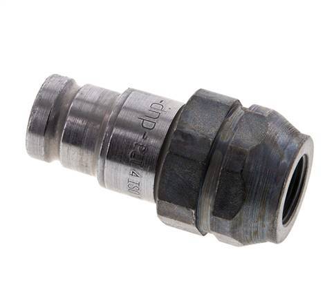 Steel DN 10 Flat Face Hydraulic Plug G 3/8 inch Female Threads ISO 16028 D 19.7mm