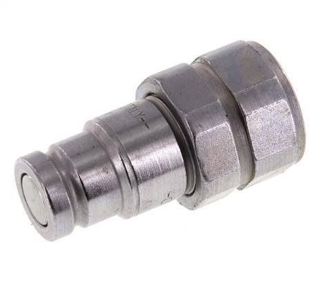 Steel DN 10 Flat Face Hydraulic Plug G 1/2 inch Female Threads ISO 16028 D 19.7mm