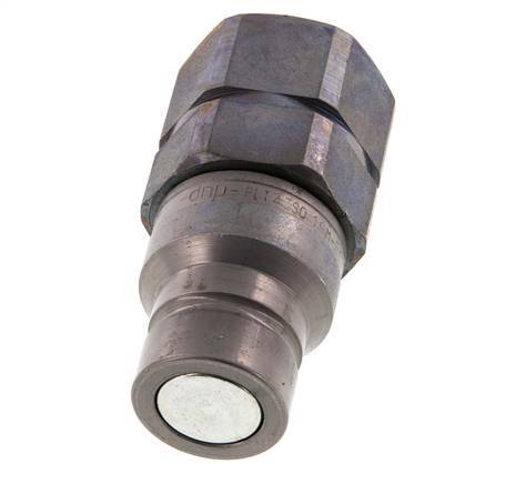 Steel DN 19 Flat Face Hydraulic Plug G 3/4 inch Female Threads ISO 16028 D 30mm