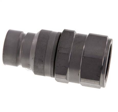 Steel DN 19 Flat Face Hydraulic Plug G 1 inch Female Threads ISO 16028 D 30mm