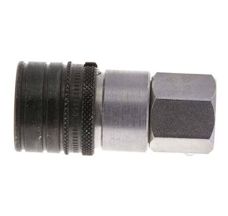 Steel DN 6.3 Flat Face Hydraulic Socket G 1/4 inch Female Threads ISO 16028 CEJN D 16.2mm