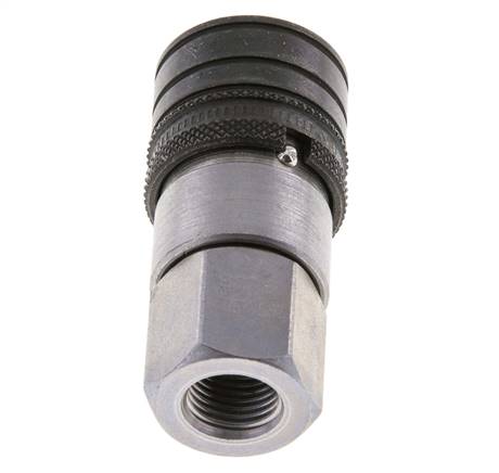 Steel DN 6.3 Flat Face Hydraulic Socket G 1/4 inch Female Threads ISO 16028 CEJN D 16.2mm