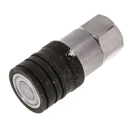 Steel DN 10 Flat Face Hydraulic Socket G 3/8 inch Female Threads ISO 16028 CEJN D 19.7mm