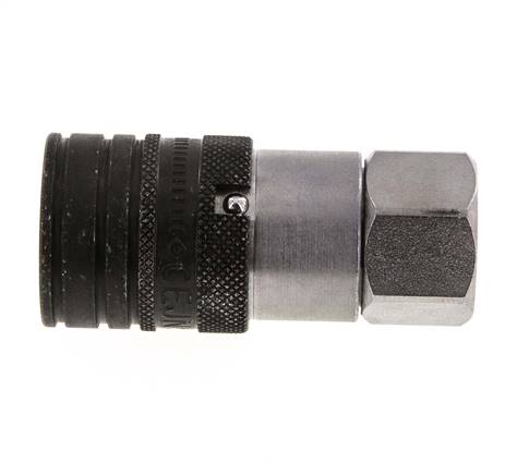 Steel DN 10 Flat Face Hydraulic Socket G 3/8 inch Female Threads ISO 16028 CEJN D 19.7mm