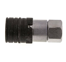 Steel DN 10 Flat Face Hydraulic Socket G 3/8 inch Female Threads ISO 16028 CEJN D 19.7mm